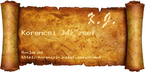 Korencsi József névjegykártya