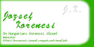jozsef korencsi business card